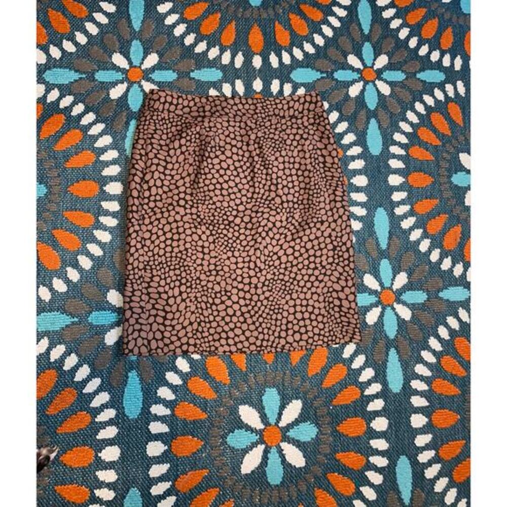 LOFT Silk Blend Dot Print Pencil Skirt Size 4 Brown Pink Lined